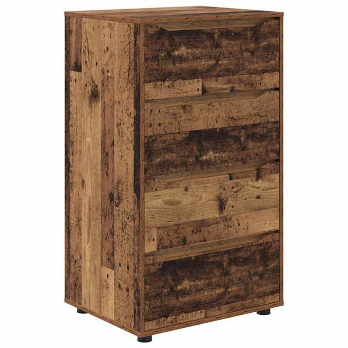 Armoire de rangement minimaliste - vidaXL - Bois ancien - 60x48x105 cm - Réglable en hauteur - Tiroirs spacieux