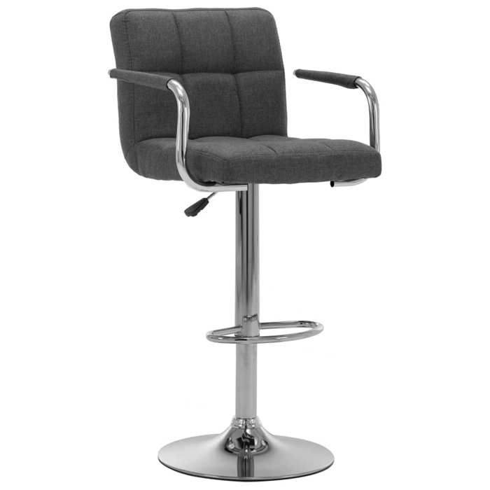 NEUF 2026 CHIC Chaises de bar SWEETY Tabourets HAUTE Set de 2 gris foncé tissu 53x52x(92-112) cm CCC1339