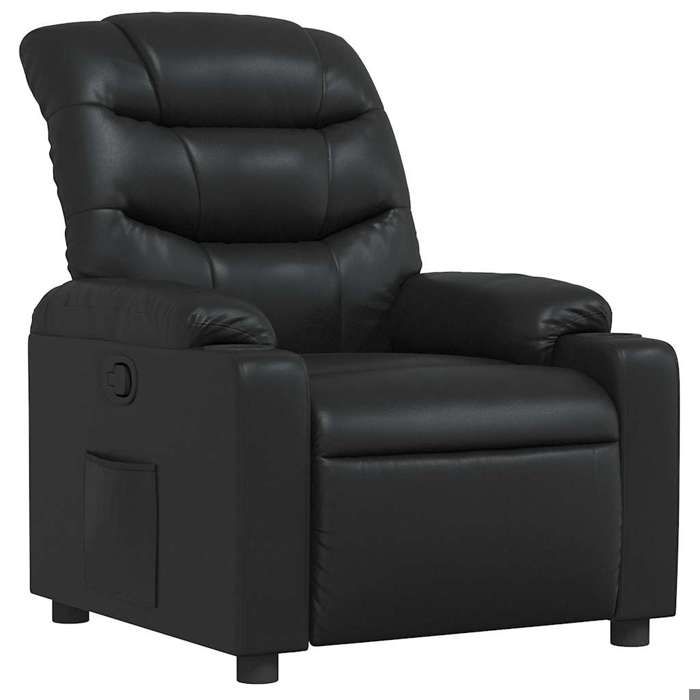 NEUF 2026 CHIC Fauteuil inclinable réglable SWEETY inclinaison manuelle Noir Similicuir 75.5x93x99.5 cm FF4157