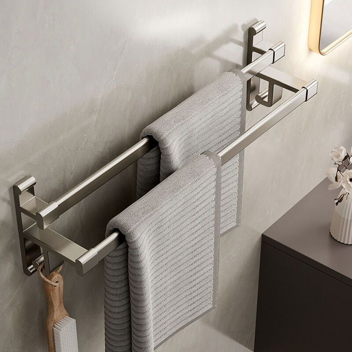Porte Serviettes Salle de Bains AutoAdhésif Acier Inoxydable SUS304 Barres Porte Serviettes Mural Adhesif pour Douche et Cuisine