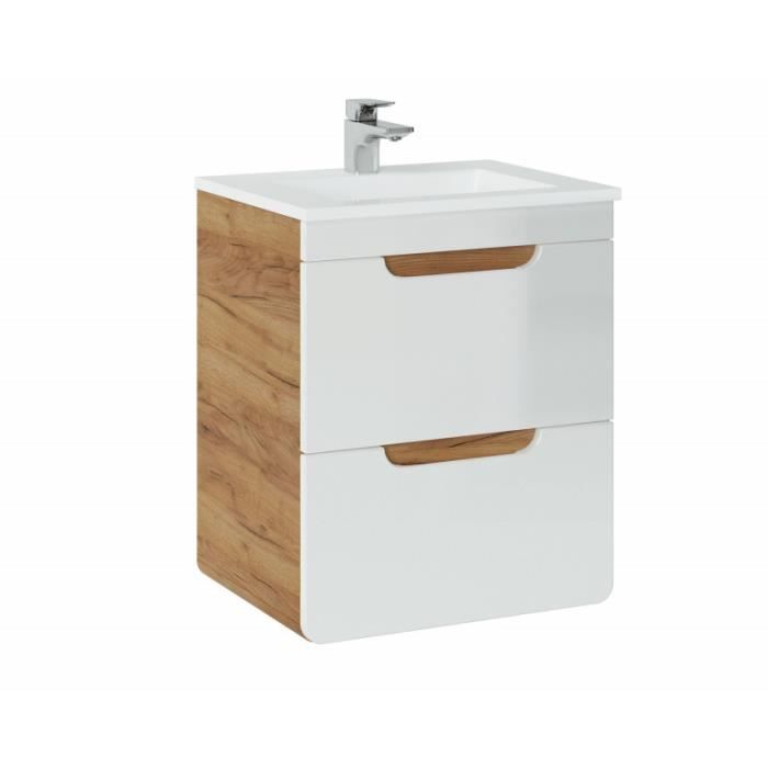 ensembles salle de bain - ensemble meuble vasque - 50 cm - archipel white beige