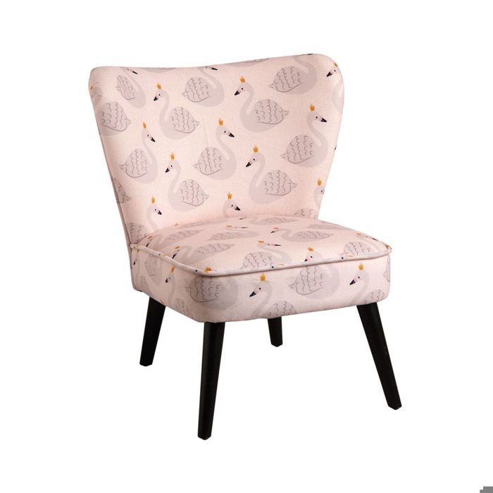 Fauteuil enfant en coton et bois Cygne rose Fauteuil enfant en coton et bois Cygne rose