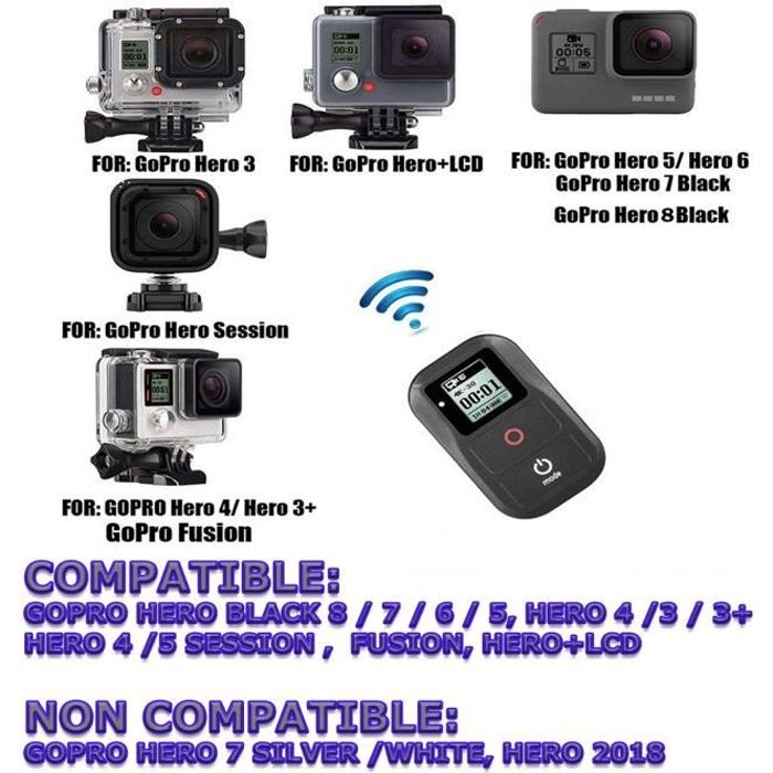cBOX Télécommande Smart Remote pour Gopro Hero 8/7/6/5/4/3/3+ HERO