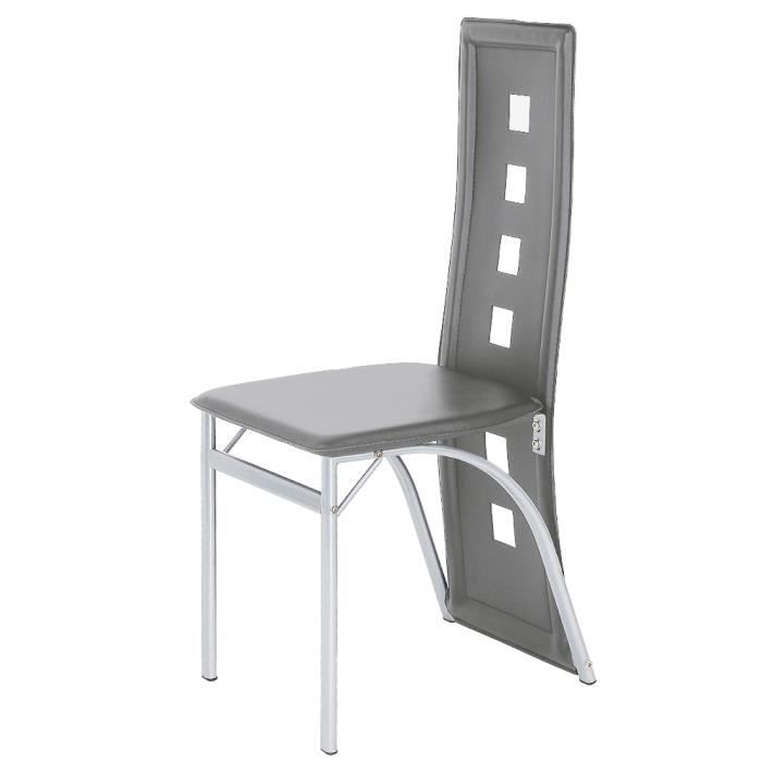 Chaise de salle à manger - SHE - Scandinave - Gris - Haute Qualité