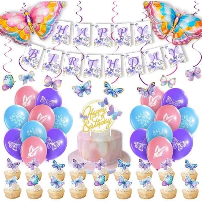 Decoration Anniversaire Set Fille D'anniversaire Ballons Décoration Set  Violet Thème Fête Anniversaire Décoration avec Happy 88 - Cdiscount Maison