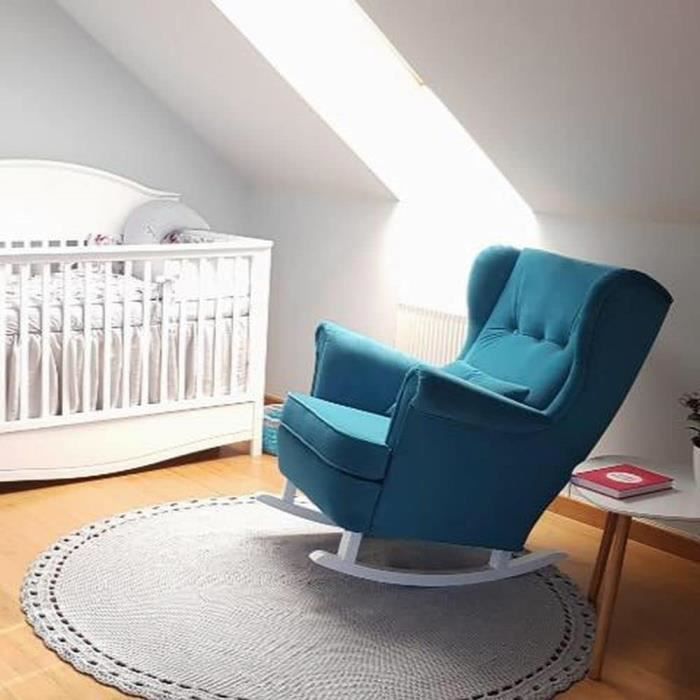 Marthome Fauteuil A Oreilles Et A Bascule Fauteuil D Allaitement Fauteuil A Bascule Pour Chambre Salon Ou Chambre De Bebe V Cdiscount Maison
