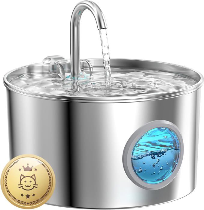 Comparer les prix de Fontaine à Eau pour Chat Chien 2 L,Distributeur Eau pour Chat Silencieux avec Filtre Remplaçable,Grise