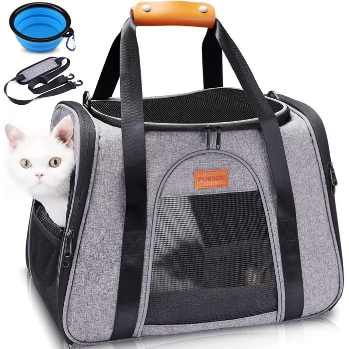 Sac Transport Chat Chien, Caisse Transport Portable Pour Chats et Petits  Chiens Moins de 15 lbs, Cage Transport Chat Respirant aves - Cdiscount