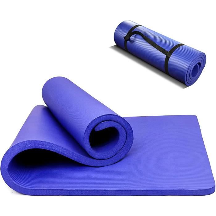 YOGAZEN Tapis Yoga TPE Epais Large Antidérapant Bleu France