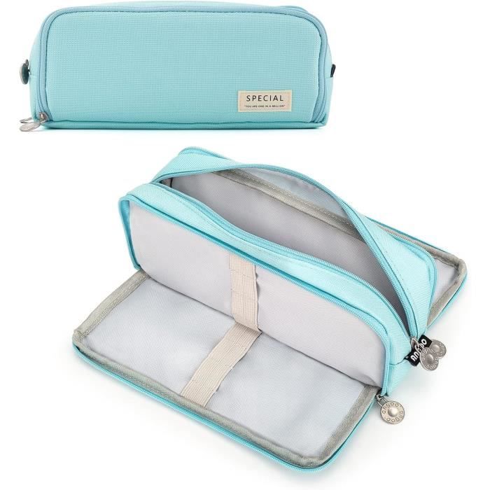 Trousse Scolaire Grande Capacité 4 Compartiments Avec Pendentif - Taille 30x20 Cm, Motif Camouflage