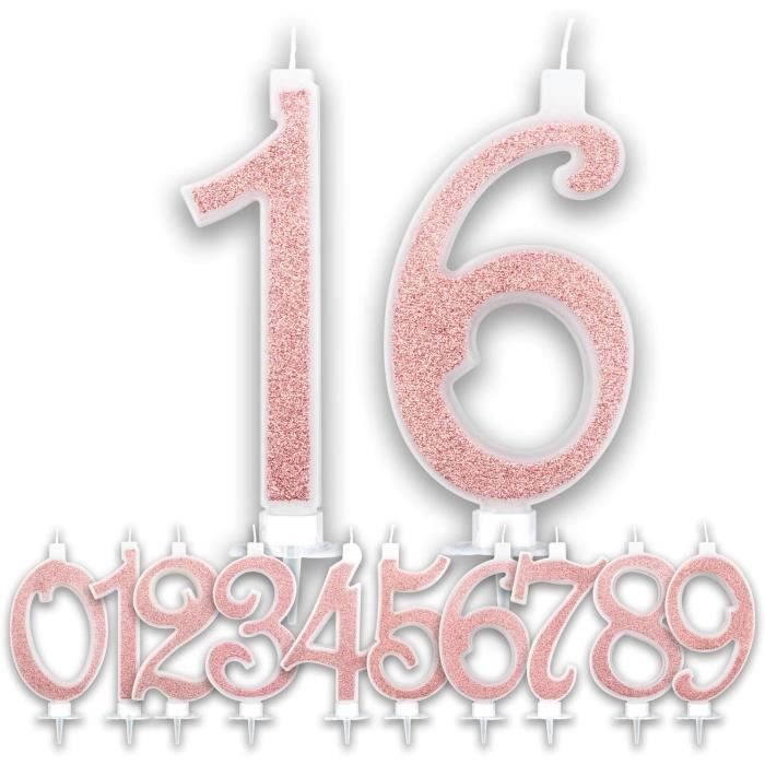 Bella Meri Bougies D'anniversaire Classiques En Or Rose De 7,76 Cm, 5