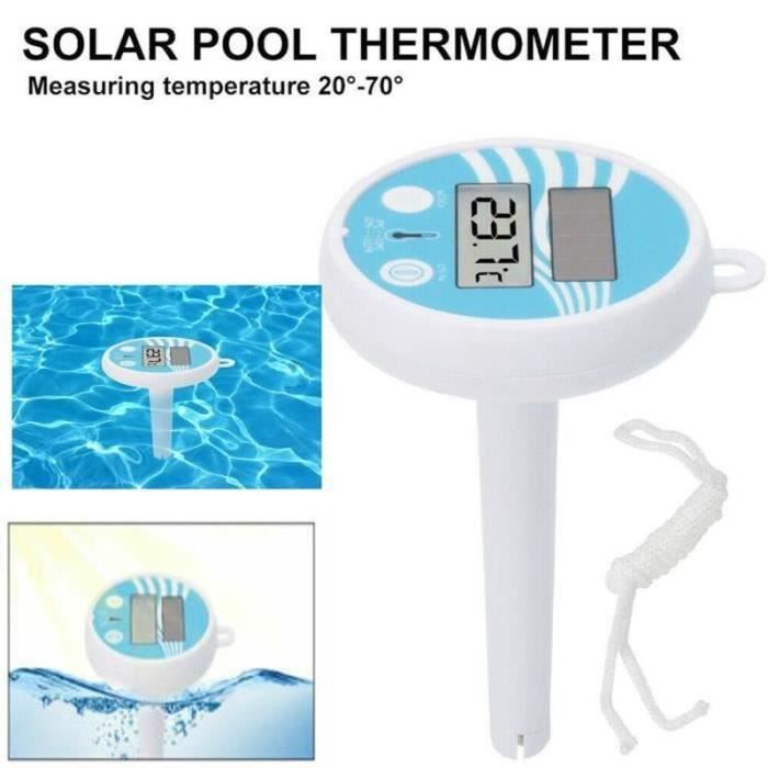 Thermomètre Piscine Sans Fil Numérique Solaire - Écran LCD Flottant