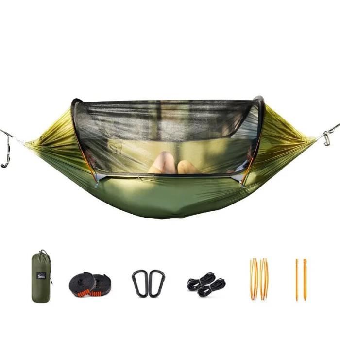 Hamac Avec Moustiquaire Intégrée 4' X 8' - Parfait Pour Le Camping Et La Randonnée En Forêt