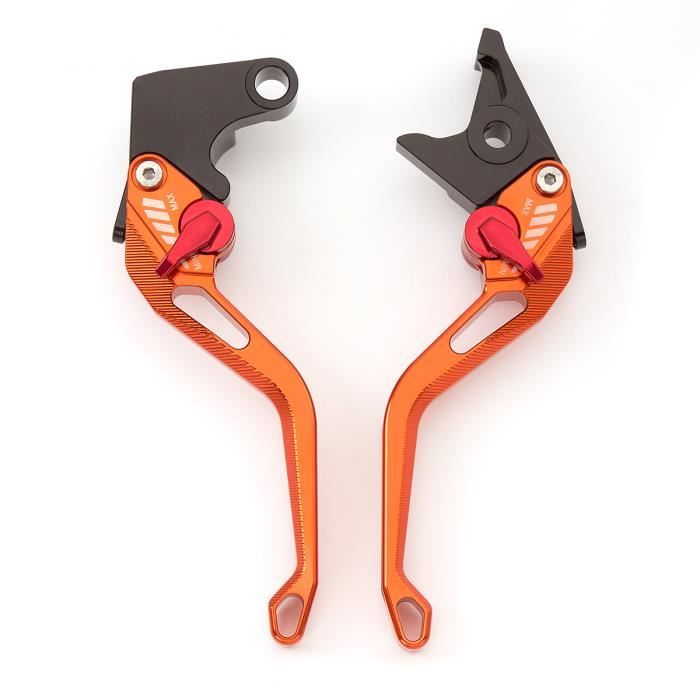 Paire De Leviers Longs CNC Orange Pour Honda CBR 125 (2006-2011) - Neufs