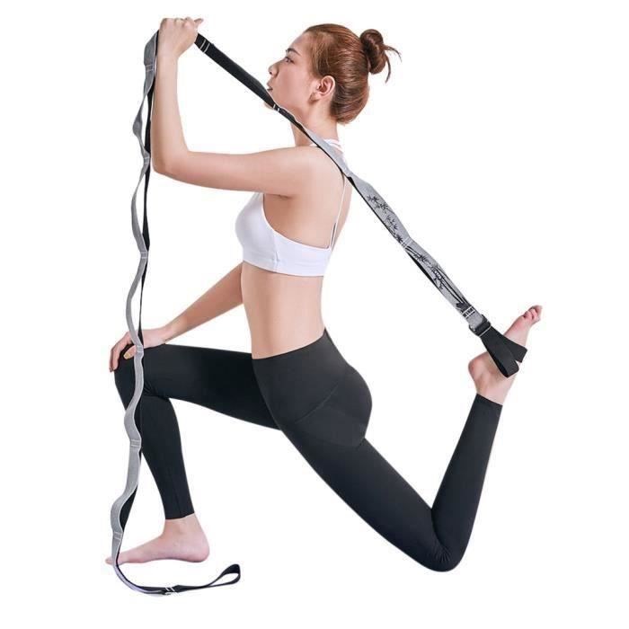 Sangle D’exercice Extensible Avec 10 Boucles – Pour Rééducation, Yoga, Fitness – Rouge, 2 M