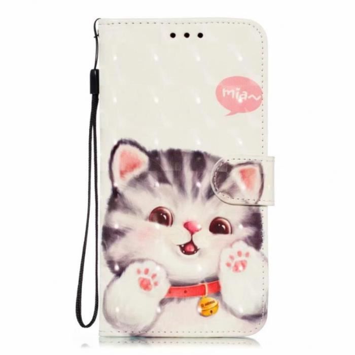 Etui Pour Samsung oe Housse Chaussette Dessin Anime Mignon Chat Blanc Cdiscount Telephonie
