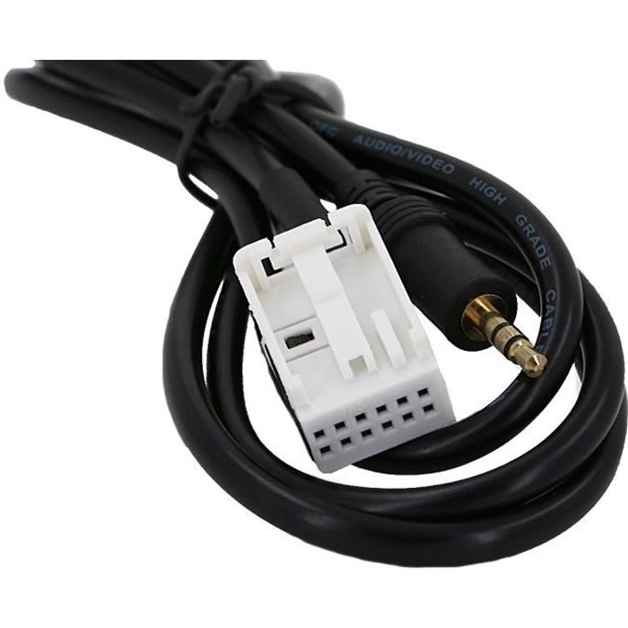 Cable auxiliaire adaptateur mp3 pour autoradio CITROEN RD4 12pin 
