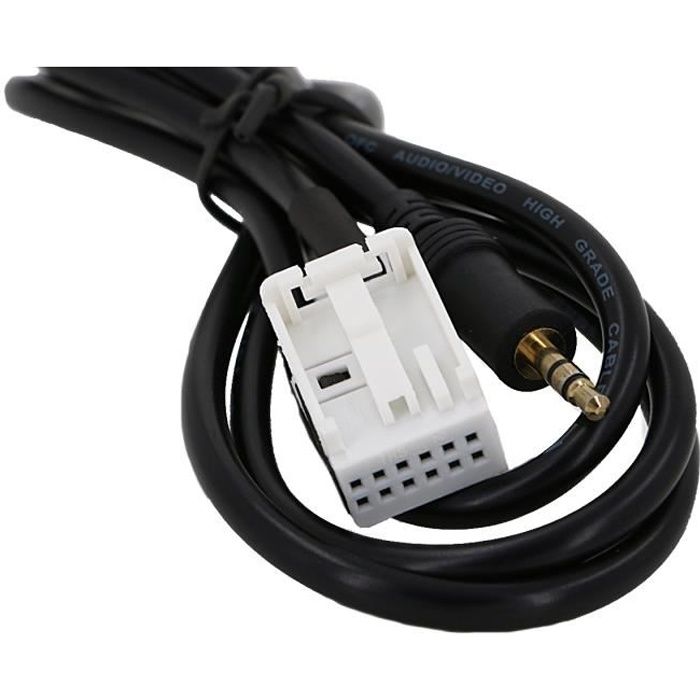 3,5mm voiture Câble AUX in Adaptateur auxiliaire Peugeot Citroën autoradio  RD4 107 207 307 407 607 MP3 12 pin - Cdiscount TV Son Photo