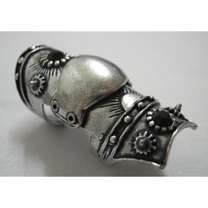Bague armure chevalier reglable et articulee gothique rock metal punk Achat Vente bague anneau Mixte Metal Cdiscount