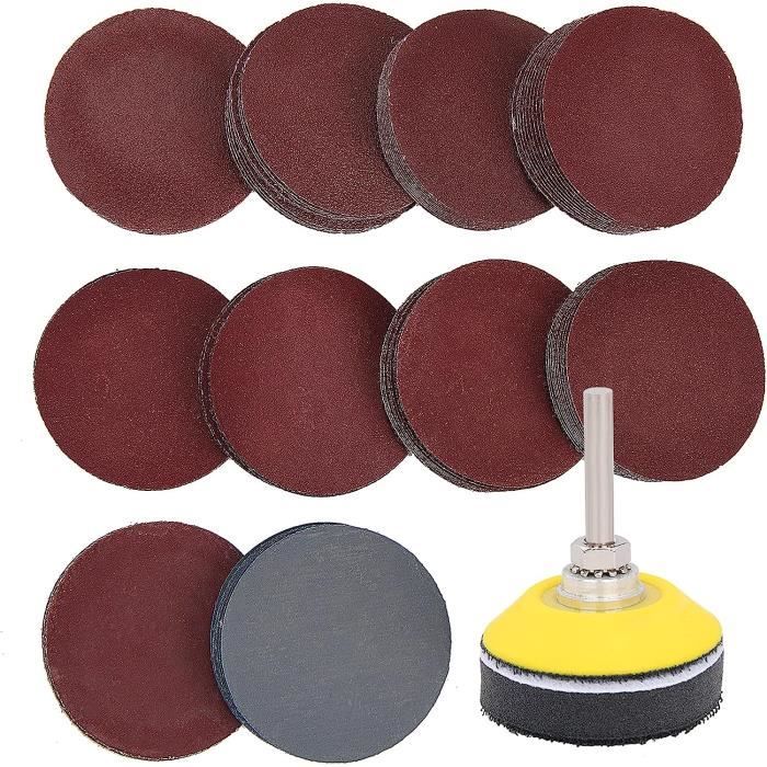 Lot de 50 disques abrasifs 125 mm Velcro grain 240 pour bois, spatule