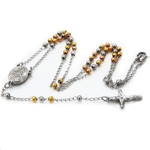 Collier chapelet en acier inoxydable 6mm, chaîne de couleur Collier chapelet en acier inoxydable 6mm, chaîne de couleur