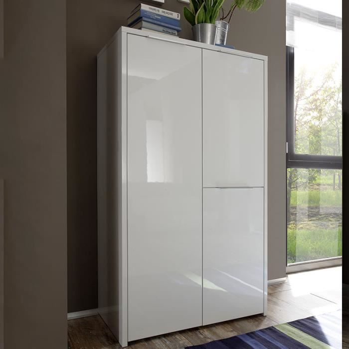 Bahut Blanc Laqué 140 Cm Buffet Haut Design Blanc Laque Candide Blanc L 78 X P 42 X H 140