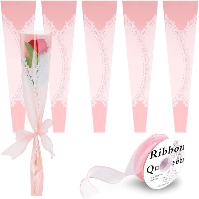 Naturean Lot De 100 Sacs D'eballage En 4 Couleurs Pour Bouquet De Fleurs, Papier D'eballage