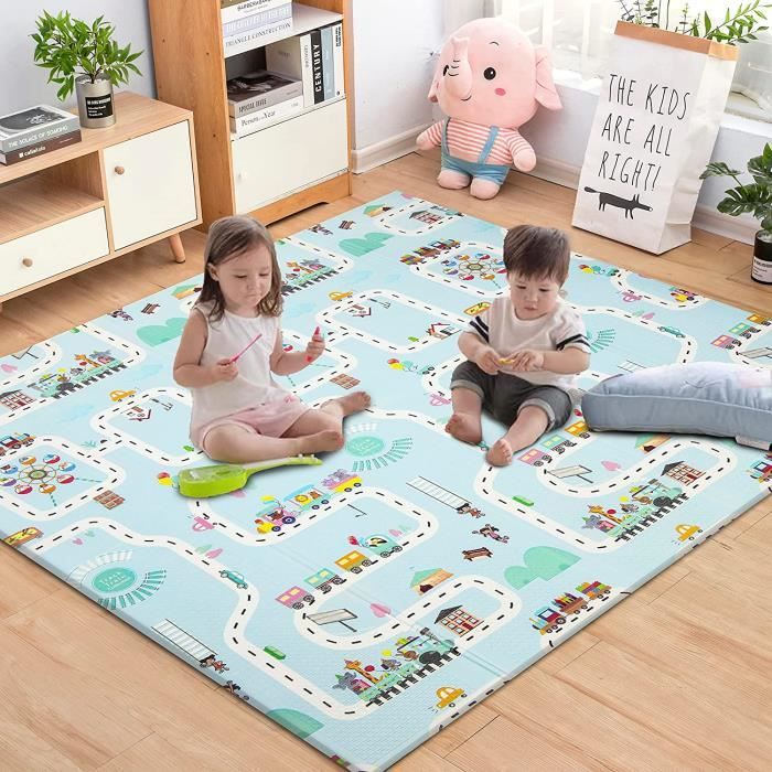 Costway tapis de jeu pour bébé pliable en xpe antidérapant et imperméable,  200 x 180 x 1,4 cm (zoo) - Conforama