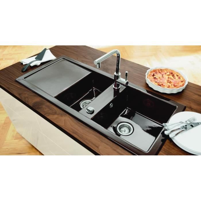 evier de cuisine axia iii 45s gris rocher sous meuble 45 cm l 780 x l 510