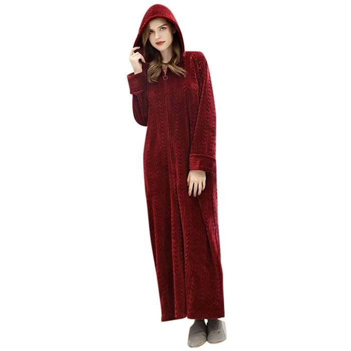 Robe de chambre polaire femme avec on sale fermeture eclair blanche porte
