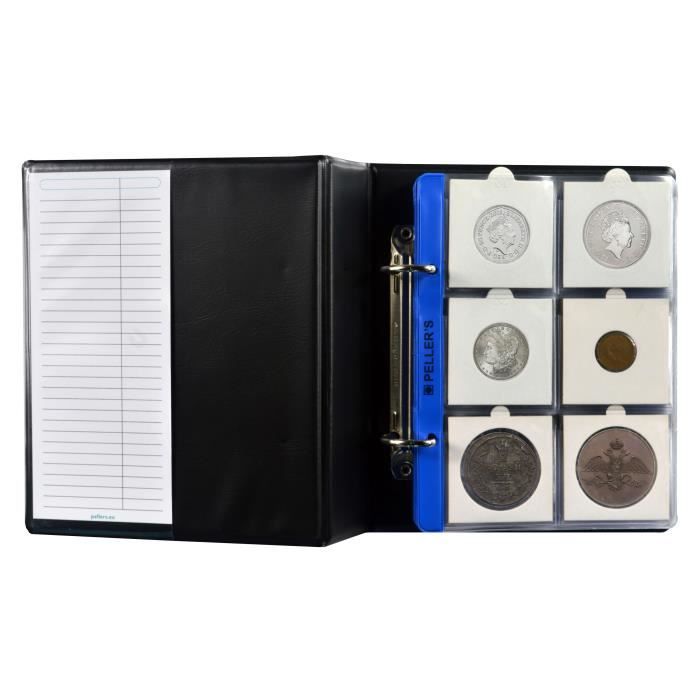 AIEX 10 Pages/120 Pochettes Classeur Pieces de Monnaie avec Couverture  Rigide en Cuir Noir Album Numismatique Collection Livre pour  Collectionneurs en 2 Euros Rangement (Taille de la Poche: 4x4 cm) :  