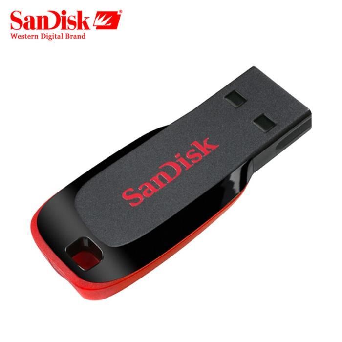 Sandisk Cruzer Blade, Cle usb sandisk 128 go, Cle usb 128go, Lecteur USB  Flash 2.0 Connecteur USB Type-A Noir, Rouge - Cdiscount Informatique