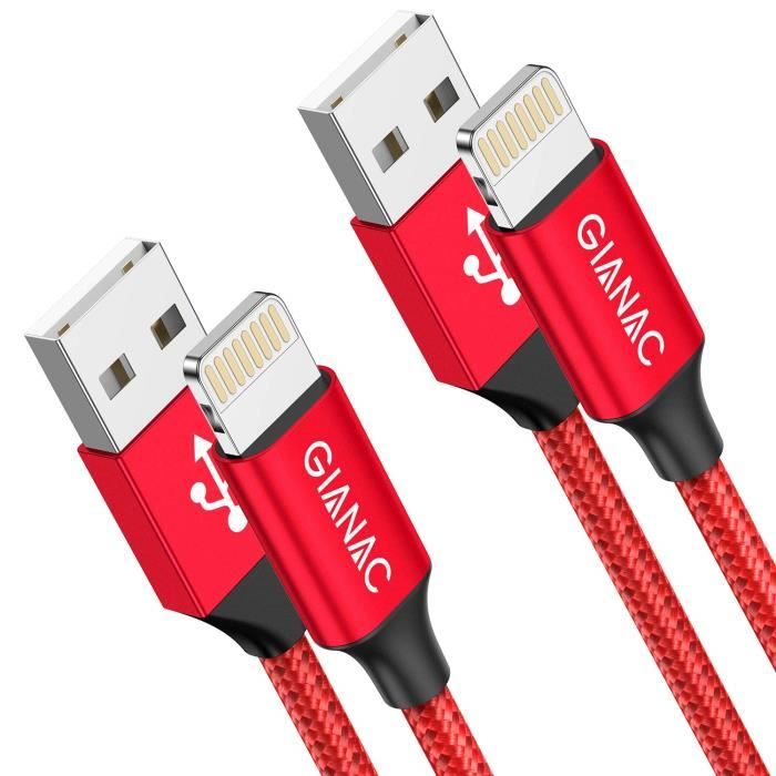 Shot - Cable Noodle 3m pour IPHONE 11 Pro Max Lightning APPLE 3 Metres  Chargeur USB IPHONE (BLEU) - Câble Lightning - Rue du Commerce