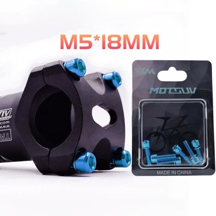 Potence de velo,6 pièces M5 * 18mm vélo guidon vis en acier inoxydable ...
