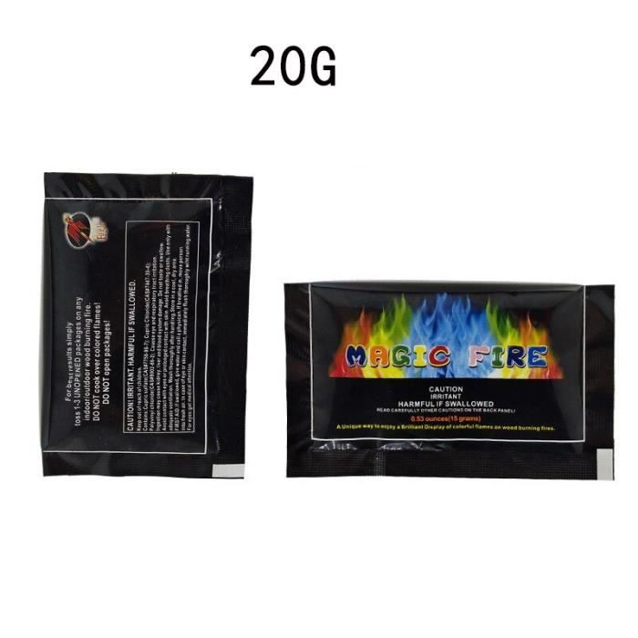 Lot 15 Poudres Magiques Changeantes De Couleur Pour Feu De Camp – Flammes Colorées Rouge, Vert, Bleu, Violet – Idéal Camping, Cheminée, Soirée