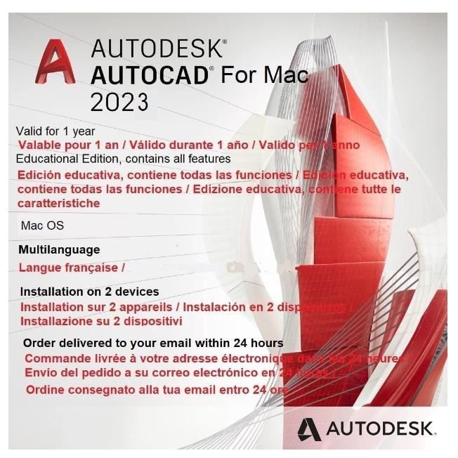Autocad 2023 pour Mac 1 an de licence | Mac OS