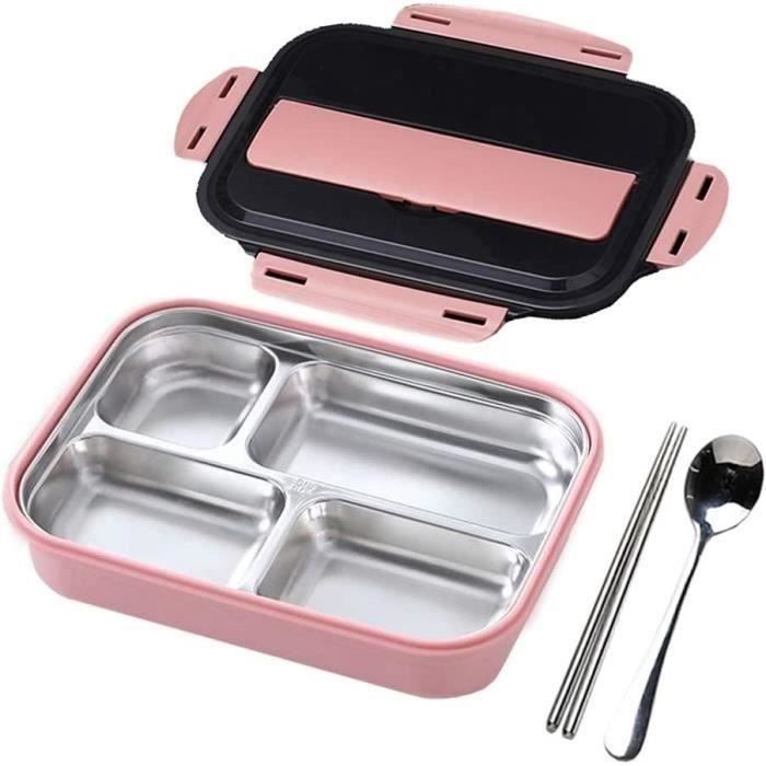 Boîte Repas Isotherme Inox 1500 Ml - 5 Compartiments, Couverts Inclus - Avec Sac Isotherme - Pour Bureau, école, Pique-nique - 4