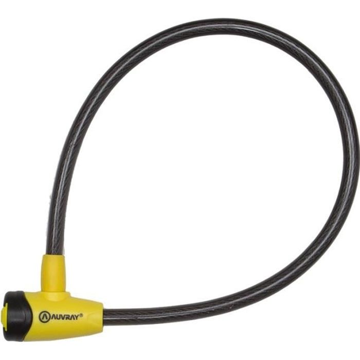 AUVRAY - Cable Antivol Vélo A Clé ø12mm - Longueur 65cm