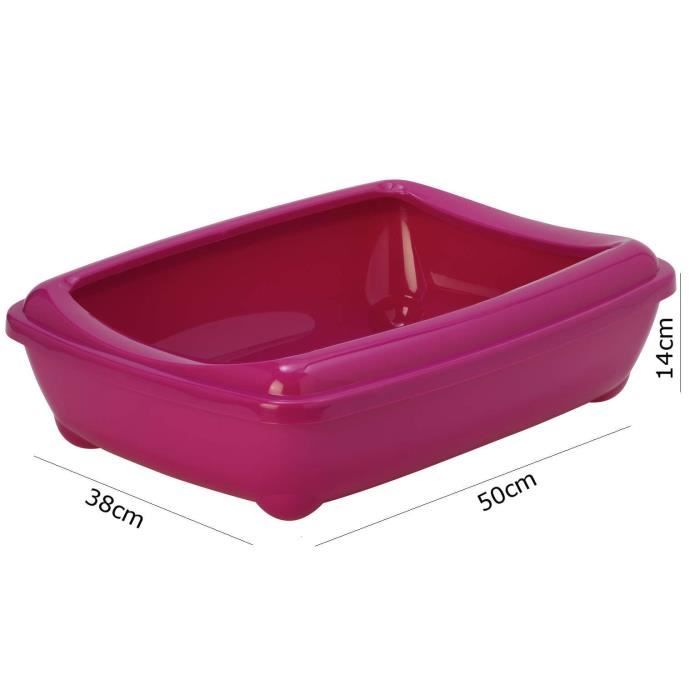 Grand Bac A Litiere Pour Chats Rose Achat Vente Bac A Litiere