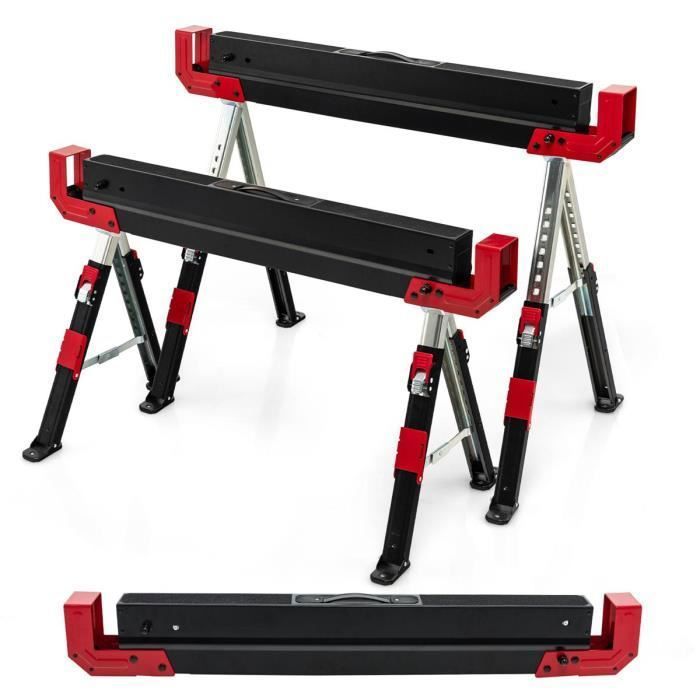 2 tréteaux Sheppach MWB600 82cm pieds antidérapants