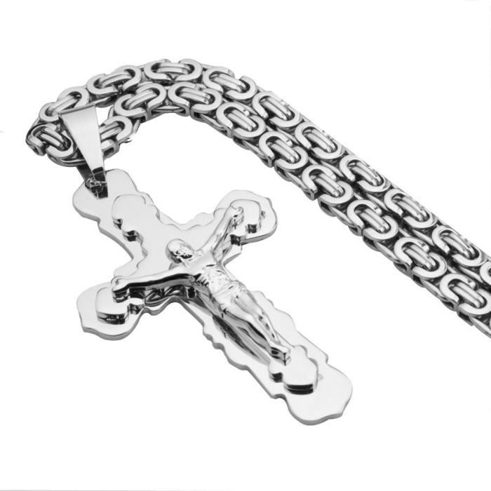 Cha Nette Avec Pendentif Acier Inoxydable Croix 50 Cm 565731