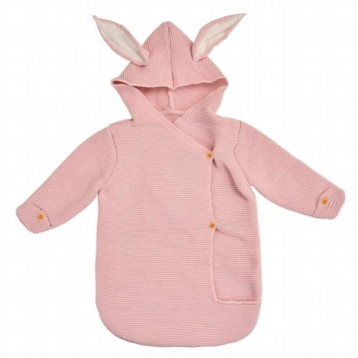 Nouveau-né Bébé Fille Veste Oreilles D'ours Capuche Vêtements D'extérieur Fermeture éclair Manteau D'hiver Chaud Patron De Couture Gilet Garçon, Rose