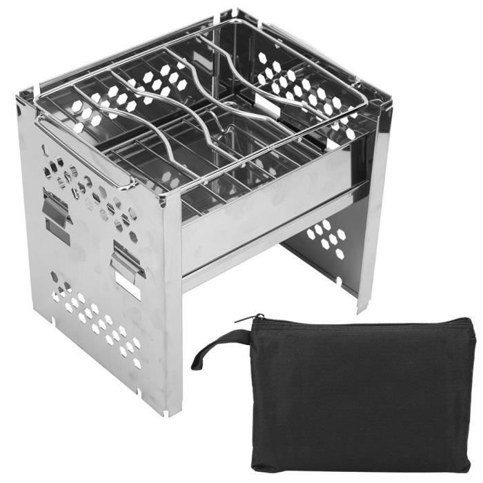 Poêle De Camping Portable En Acier Inoxydable - Brûleur Léger Combustible Solide - 22g