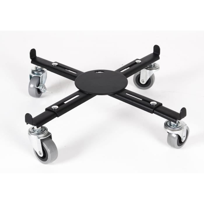 EDA Support extensible à roulettes - Pour Pots de Fleurs Carrés et Ronds - Métal