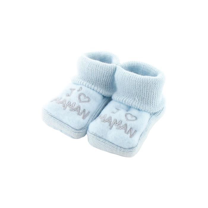 Chaussons bébé 0-3 mois bleus - Fruit de ma Passion - J'aime maman -  Polyester - Cadeau de naissance original Bleu - Cdiscount