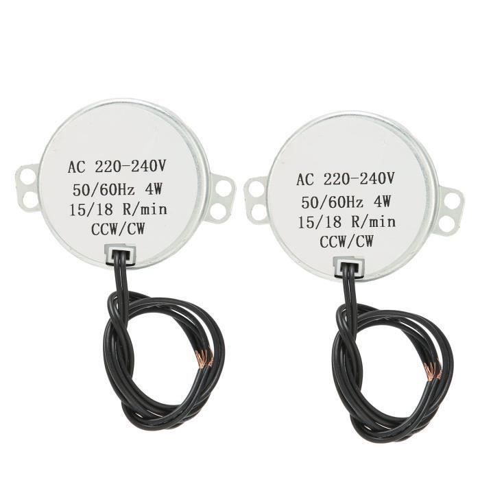 Moteur Synchrone AC 220-240V 2-2.4 RPM 4W | Rotation CW/CCW | Pour Projets DIY - Neuf
