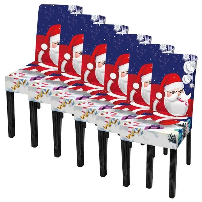 Lot De 4 Housses De Chaise De Noël En Velours Rouge - Format 50x60 Cm, Lavable, Décoration Festive Pour Salle à Manger - 7