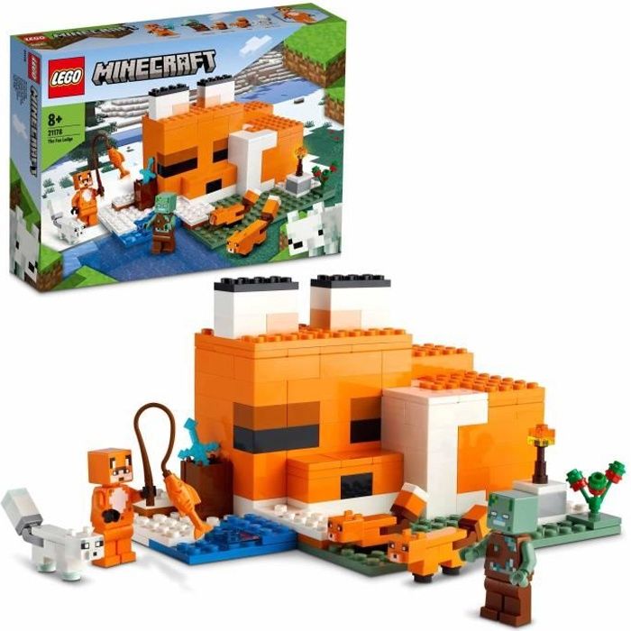 LEGO® 21178 Minecraft Le Refuge du Renard, Jouet de Construction Maison, Enfants dès 8 ans, Set avec
