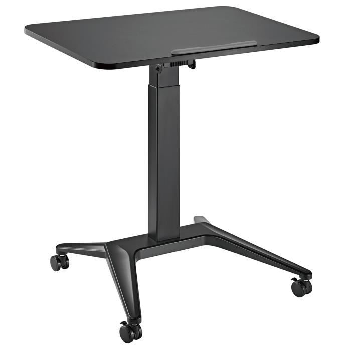 Bureau mobile - Maclean - MC-453B - Noir - Réglage pneumatique - 80x52cm - 8kg max