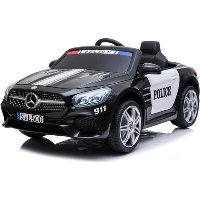 Mercedes SL500 Voiture électrique de police Enfant,3 jusqu'a 6 ans, 12V,  Carte SD, USB, Télécommande, Soft Start, Radio, MP3, Noir - Cdiscount Jeux  - Jouets